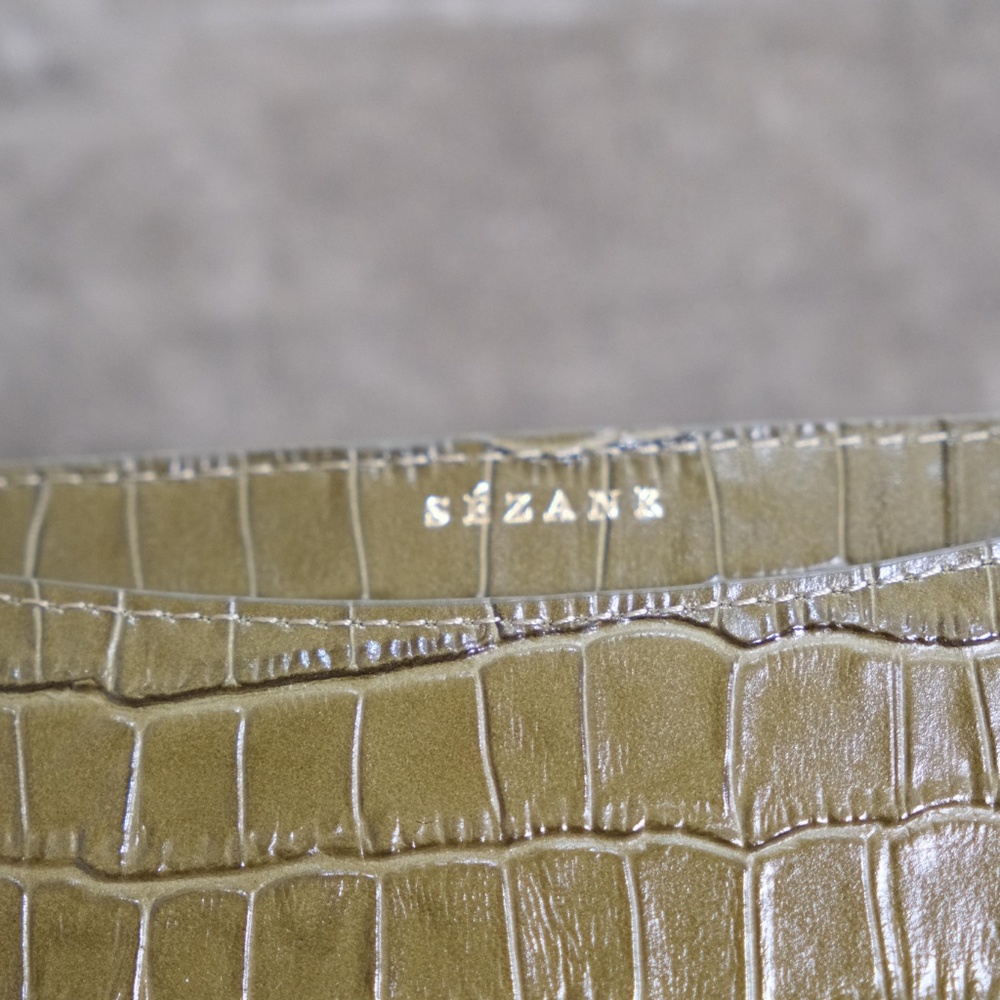 Sezane Claude Crocodile Moss Green *Limited Time Offer 100% Genuine Leather - Picture 5 of 9
